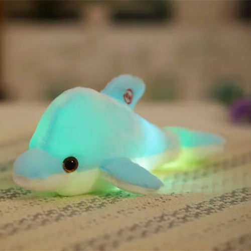 32ซม.น่ารักCreative Dolphinตุ๊กตาPlushของเล่นเรืองแสงไฟLEDเบาะหมอน