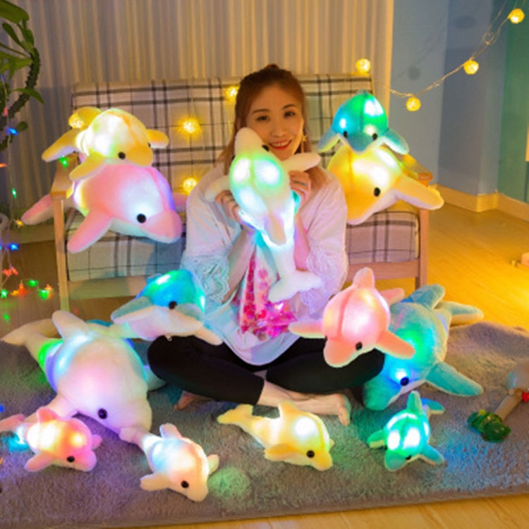 32ซม.น่ารักCreative Dolphinตุ๊กตาPlushของเล่นเรืองแสงไฟLEDเบาะหมอน