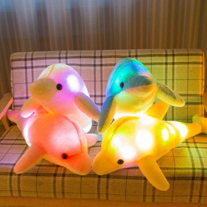 32ซม.น่ารักCreative Dolphinตุ๊กตาPlushของเล่นเรืองแสงไฟLEDเบาะหมอน