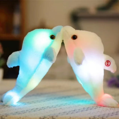 32ซม.น่ารักCreative Dolphinตุ๊กตาPlushของเล่นเรืองแสงไฟLEDเบาะหมอน
