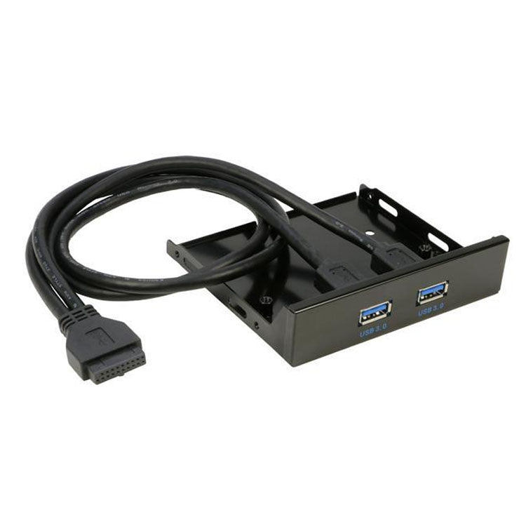 5.25 นิ้ว 2 พอร์ต USB3.0 ฟล็อปปี้ดิสก์แผงด้านหน้า HUB Splitter พร้อมอะแดปเตอร์ไฟ, 2 Ports USB