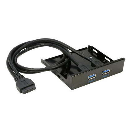 5.25 นิ้ว 2 พอร์ต USB3.0 ฟล็อปปี้ดิสก์แผงด้านหน้า HUB Splitter พร้อมอะแดปเตอร์ไฟ, 2 Ports USB