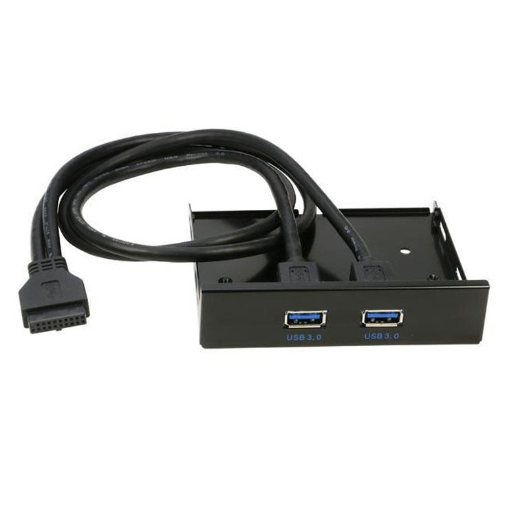 5.25 นิ้ว 2 พอร์ต USB3.0 ฟล็อปปี้ดิสก์แผงด้านหน้า HUB Splitter พร้อมอะแดปเตอร์ไฟ, 2 Ports USB