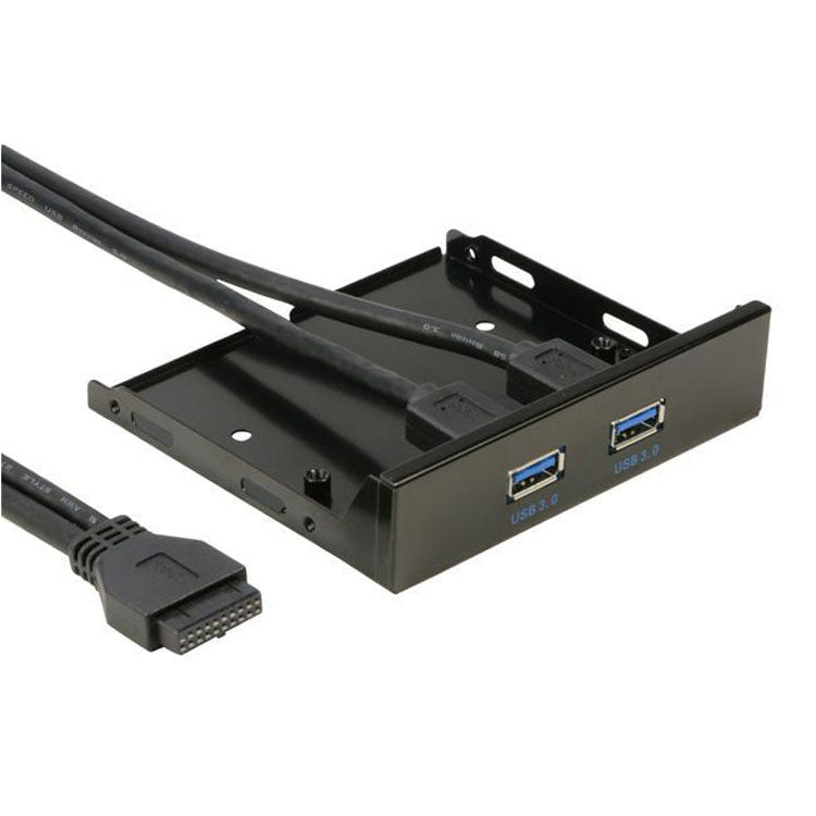 5.25 นิ้ว 2 พอร์ต USB3.0 ฟล็อปปี้ดิสก์แผงด้านหน้า HUB Splitter พร้อมอะแดปเตอร์ไฟ, 2 Ports USB