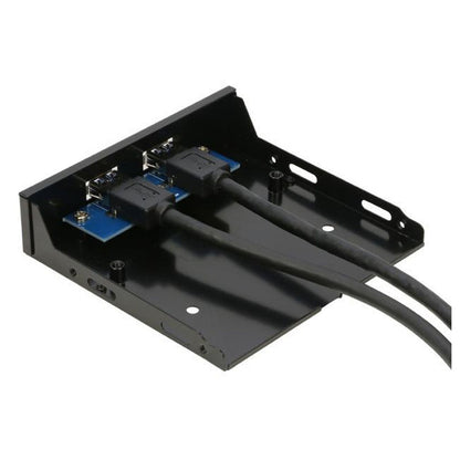 5.25 นิ้ว 2 พอร์ต USB3.0 ฟล็อปปี้ดิสก์แผงด้านหน้า HUB Splitter พร้อมอะแดปเตอร์ไฟ, 2 Ports USB