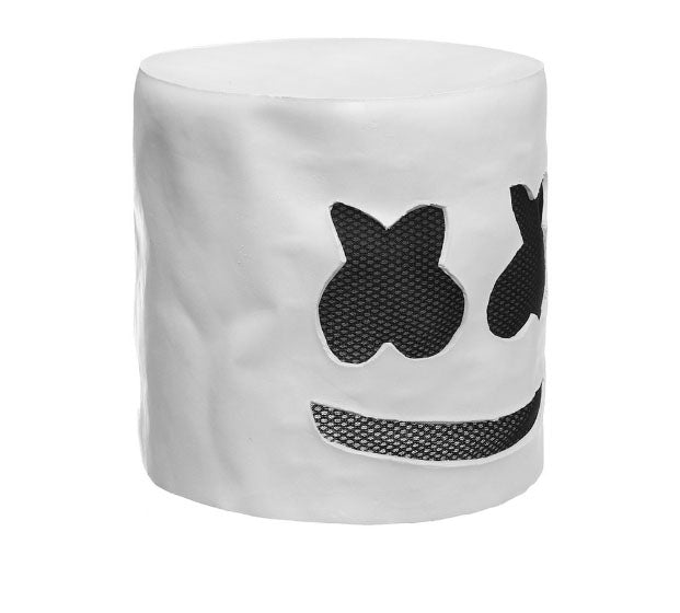 แฟชั่นปาร์ตี้ฮาโลวีน Marshmallow Mask Night Club Latex หน้ากากสีขาวผู้ใหญ่ DJ คอสเพลย์เครื่องแต่งกายหมวกนิรภัย, DJ Cosplay Helmet
