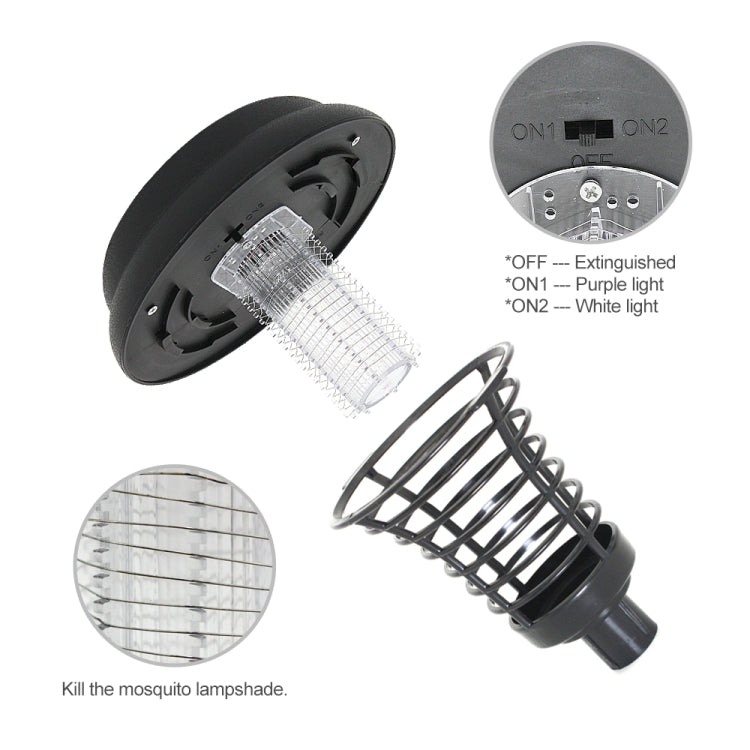 LED พลังงานแสงอาทิตย์ยุง Bug Zapper Killer โคมไฟ UV แมลงกลางแจ้งสวนสนามหญ้าภูมิทัศน์แสง