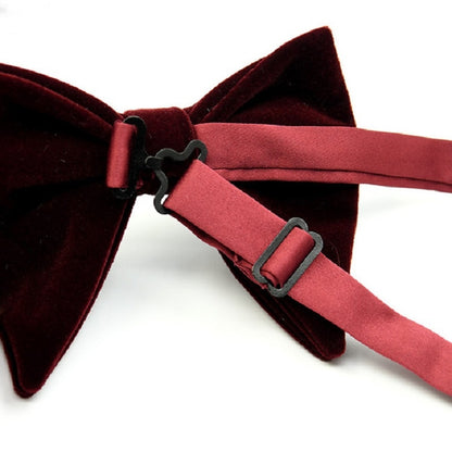 ผู้ชายกำมะหยี่ Double-Layer Big Bow-Knot Bow Tie เสื้อผ้าอุปกรณ์เสริม