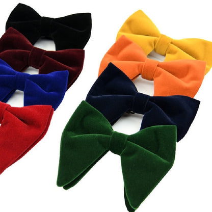 ผู้ชายกำมะหยี่ Double-Layer Big Bow-Knot Bow Tie เสื้อผ้าอุปกรณ์เสริม