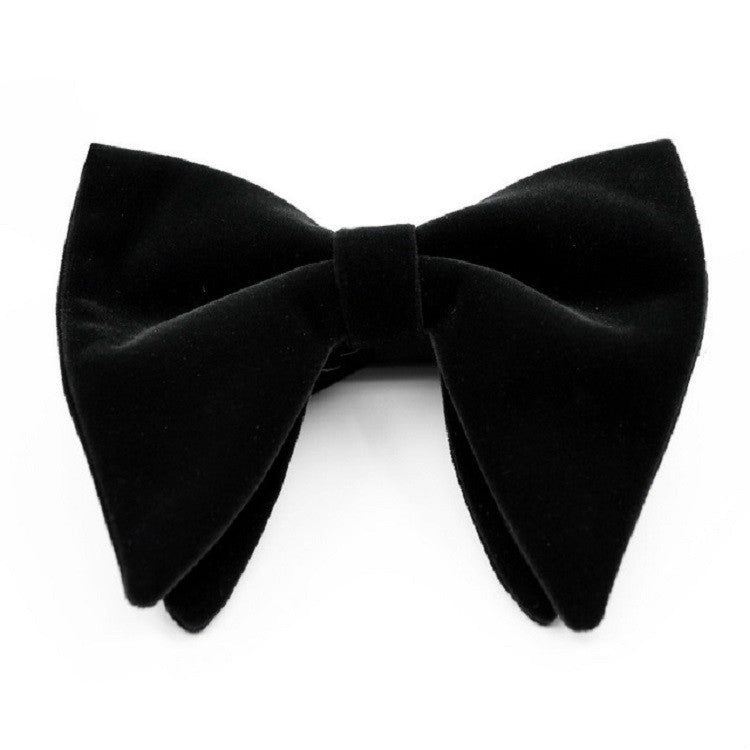 ผู้ชายกำมะหยี่ Double-Layer Big Bow-Knot Bow Tie เสื้อผ้าอุปกรณ์เสริม