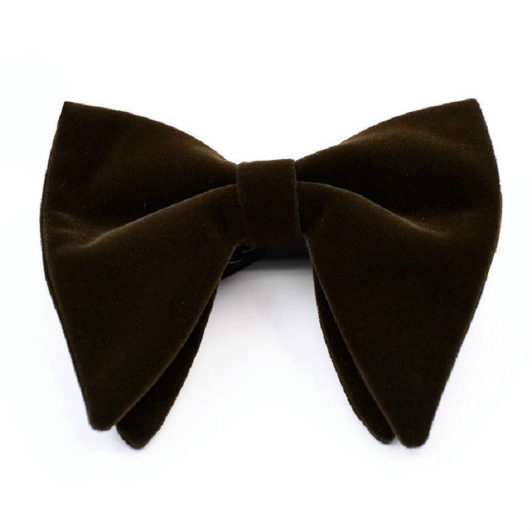 ผู้ชายกำมะหยี่ Double-Layer Big Bow-Knot Bow Tie เสื้อผ้าอุปกรณ์เสริม