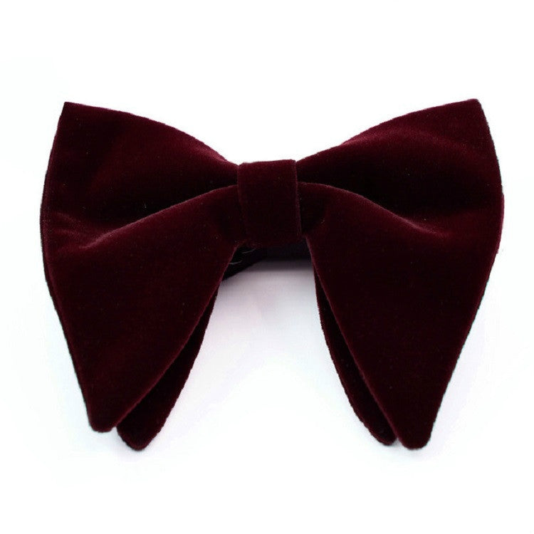 ผู้ชายกำมะหยี่ Double-Layer Big Bow-Knot Bow Tie เสื้อผ้าอุปกรณ์เสริม