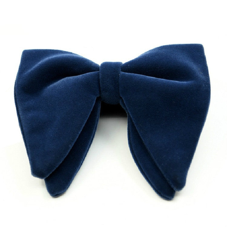 ผู้ชายกำมะหยี่ Double-Layer Big Bow-Knot Bow Tie เสื้อผ้าอุปกรณ์เสริม