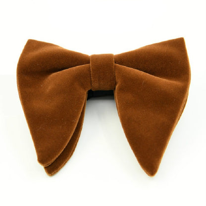 ผู้ชายกำมะหยี่ Double-Layer Big Bow-Knot Bow Tie เสื้อผ้าอุปกรณ์เสริม