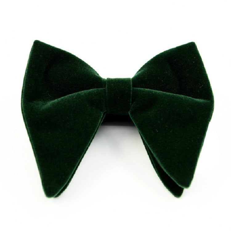 ผู้ชายกำมะหยี่ Double-Layer Big Bow-Knot Bow Tie เสื้อผ้าอุปกรณ์เสริม