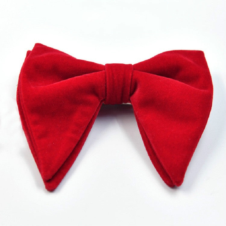 ผู้ชายกำมะหยี่ Double-Layer Big Bow-Knot Bow Tie เสื้อผ้าอุปกรณ์เสริม
