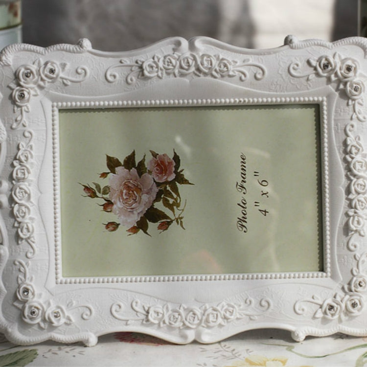 ตกแต่งบ้านสไตล์ Pastoral Rose แกะสลักกรอบรูปตกแต่ง, Carved Picture Frame