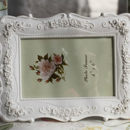 ตกแต่งบ้านสไตล์ Pastoral Rose แกะสลักกรอบรูปตกแต่ง, Carved Picture Frame