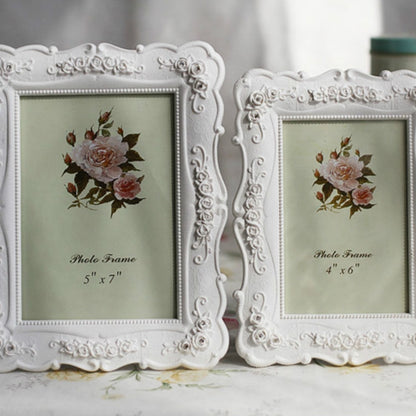 ตกแต่งบ้านสไตล์ Pastoral Rose แกะสลักกรอบรูปตกแต่ง, Carved Picture Frame