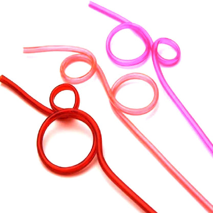 หลอดโค้งพลาสติกสร้างสรรค์ 10 ชิ้น จัดส่งสไตล์สีสุ่ม, Plastic Curved Straws
