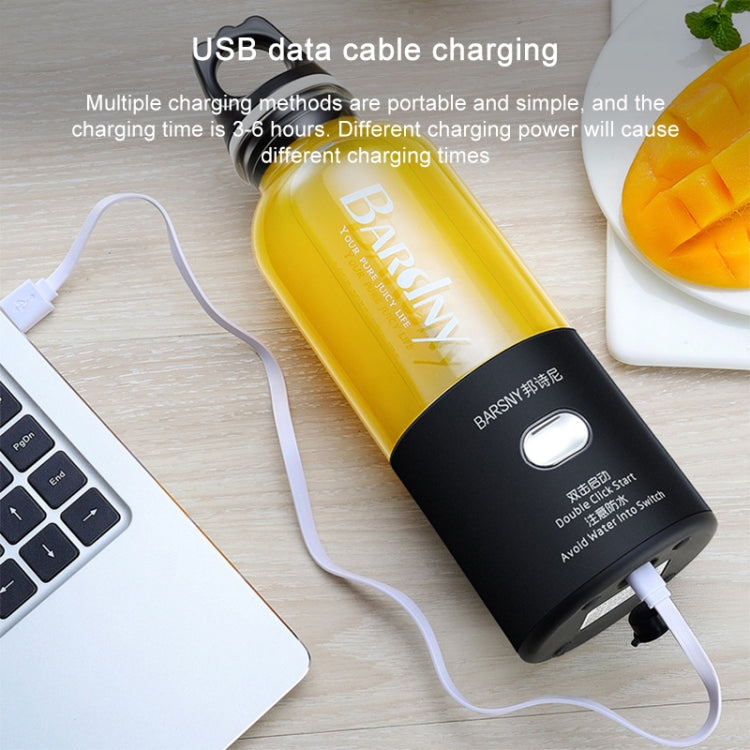 เครื่องคั้นน้ำผลไม้มัลติฟังก์ชั่น Rotatory Extractor Cup แบบพกพา USB ชาร์จคั้นน้ำผลไม้เครื่องปั่นพร้อมใบมีด 6 ใบ, Black, Pink, Blue