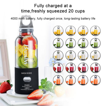 เครื่องคั้นน้ำผลไม้มัลติฟังก์ชั่น Rotatory Extractor Cup แบบพกพา USB ชาร์จคั้นน้ำผลไม้เครื่องปั่นพร้อมใบมีด 6 ใบ, Black, Pink, Blue