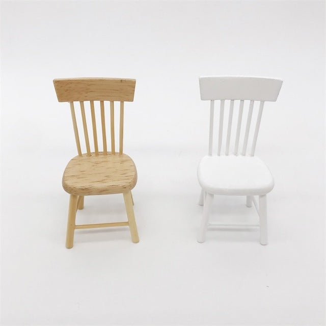 3 PCS ตุ๊กตา House Miniature ห้องรับประทานอาหารเฟอร์นิเจอร์เก้าอี้ไม้ของเล่นเพื่อการศึกษาเด็ก