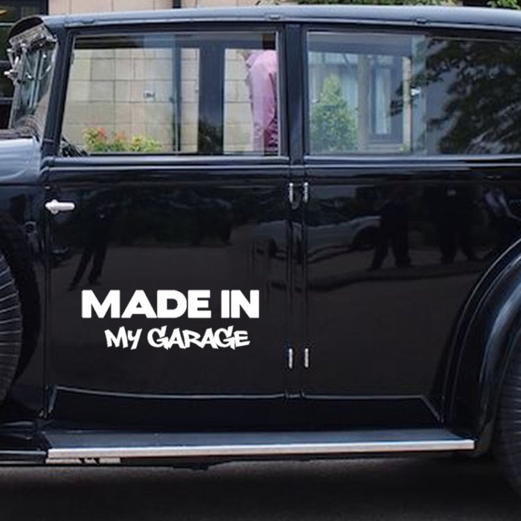 10 ชิ้น MADE IN MY GARAGE แต่งรถสติ๊กเกอร์รูปลอกตัวรถ Cool ครอบคลุม, ขนาด: 17.8x5.9 ซม.
