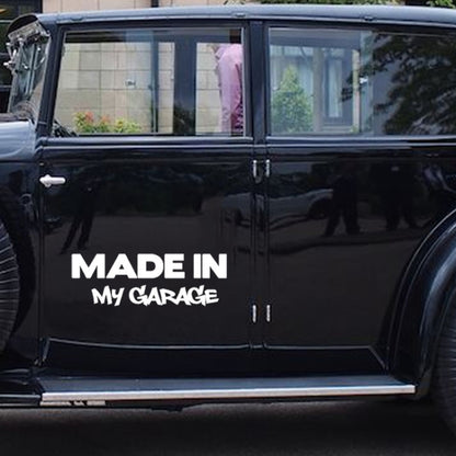 10 ชิ้น MADE IN MY GARAGE แต่งรถสติ๊กเกอร์รูปลอกตัวรถ Cool ครอบคลุม, ขนาด: 17.8x5.9 ซม.