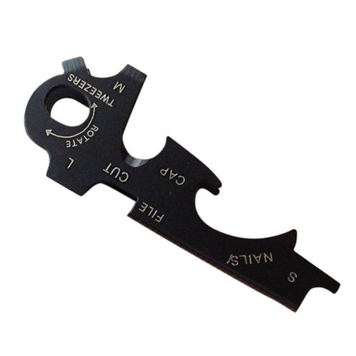 8 in 1 Multitools EDC พวงกุญแจสแตนเลสอุปกรณ์การอยู่รอดกลางแจ้ง Gear, 8 in 1 (Black), 8 in 1 (Silver)