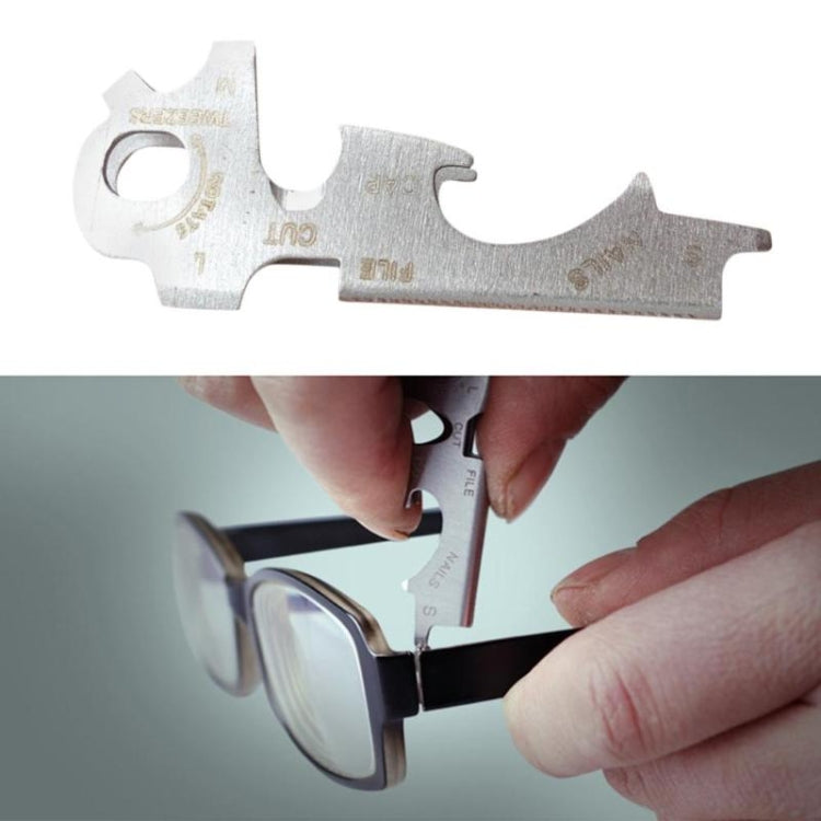 8 in 1 Multitools EDC พวงกุญแจสแตนเลสอุปกรณ์การอยู่รอดกลางแจ้ง Gear, 8 in 1 (Black), 8 in 1 (Silver)