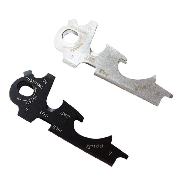 8 in 1 Multitools EDC พวงกุญแจสแตนเลสอุปกรณ์การอยู่รอดกลางแจ้ง Gear, 8 in 1 (Black), 8 in 1 (Silver)