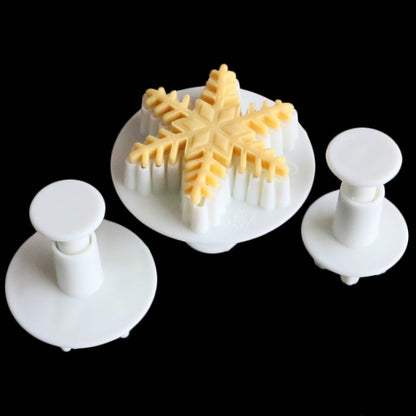 6 ชิ้นเครื่องมือเค้ก F Ondant ชุดแม่พิมพ์สปริงเกล็ดหิมะละเอียด, Fine Snowflake Shape