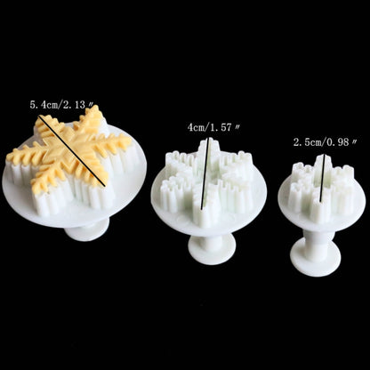 6 ชิ้นเครื่องมือเค้ก F Ondant ชุดแม่พิมพ์สปริงเกล็ดหิมะละเอียด, Fine Snowflake Shape