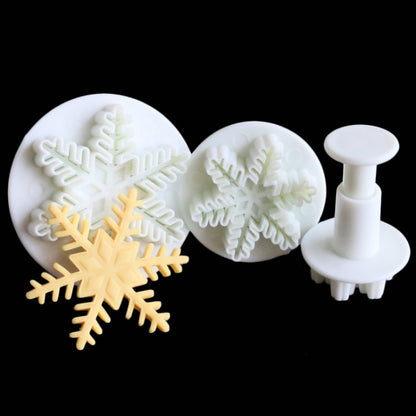 6 ชิ้นเครื่องมือเค้ก F Ondant ชุดแม่พิมพ์สปริงเกล็ดหิมะละเอียด, Fine Snowflake Shape