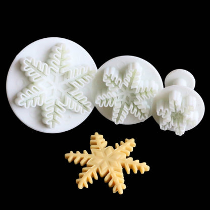 6 ชิ้นเครื่องมือเค้ก F Ondant ชุดแม่พิมพ์สปริงเกล็ดหิมะละเอียด, Fine Snowflake Shape