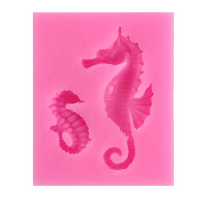 2 ชิ้น Hippocampus DIY การสร้างแบบจำลองแม่พิมพ์ F Ondant ซิลิโคนเค้กช็อคโกแลตแม่พิมพ์อบเครื่องมือ, Hippocampus Shape(Pink), Hippocampus Shape(Gray)