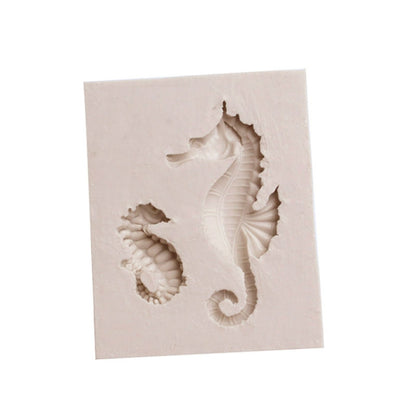 2 ชิ้น Hippocampus DIY การสร้างแบบจำลองแม่พิมพ์ F Ondant ซิลิโคนเค้กช็อคโกแลตแม่พิมพ์อบเครื่องมือ, Hippocampus Shape(Pink), Hippocampus Shape(Gray)