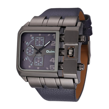 Oulm 3364 Men Square Dial เข็มขัดหนังนาฬิกาควอทซ์, 3364 Black, 3364 White, 3364 Coffee, 3364 Blue, 3364 Red