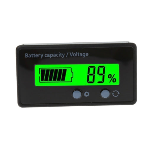 GY-6S 12V แบตเตอรี่ตะกั่วกรดเครื่องวัดแบตเตอรี่ลิเธียมความจุตัวบ่งชี้จอแสดงผลเครื่องทดสอบเปอร์เซ็นต์โวลต์มิเตอร์, 12V Green Light