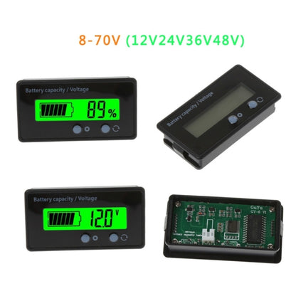 GY-6S 12V แบตเตอรี่ตะกั่วกรดเครื่องวัดแบตเตอรี่ลิเธียมความจุตัวบ่งชี้จอแสดงผลเครื่องทดสอบเปอร์เซ็นต์โวลต์มิเตอร์, 12V Green Light