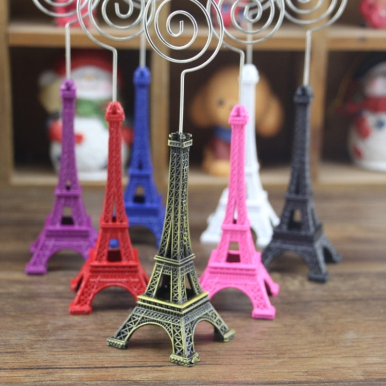 MINI EIFFEL Tower รูปร่างเดสก์ท็อปรูปปั้นข้อมูล Notecard ผู้ถือคลิปภาพหน้าแรก Art Deco ของขวัญ,การจัดส่งสีสุ่ม, Eiffel Tower Shape Card Holder