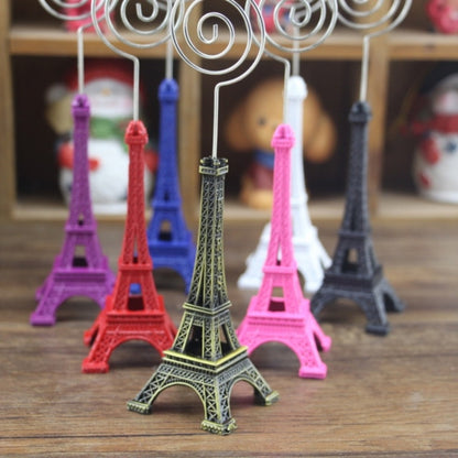 MINI EIFFEL Tower รูปร่างเดสก์ท็อปรูปปั้นข้อมูล Notecard ผู้ถือคลิปภาพหน้าแรก Art Deco ของขวัญ,การจัดส่งสีสุ่ม, Eiffel Tower Shape Card Holder