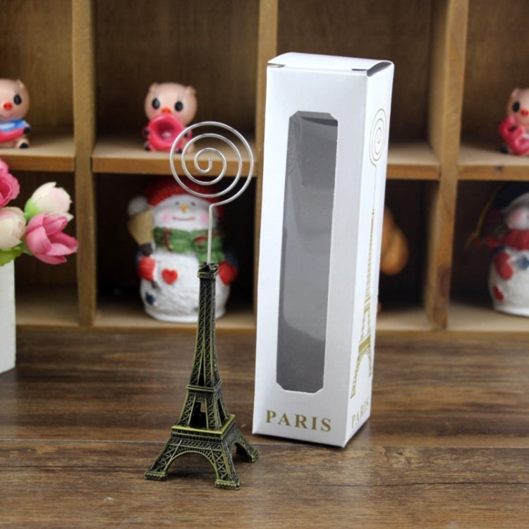 MINI EIFFEL Tower รูปร่างเดสก์ท็อปรูปปั้นข้อมูล Notecard ผู้ถือคลิปภาพหน้าแรก Art Deco ของขวัญ,การจัดส่งสีสุ่ม, Eiffel Tower Shape Card Holder