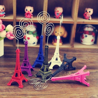 MINI EIFFEL Tower รูปร่างเดสก์ท็อปรูปปั้นข้อมูล Notecard ผู้ถือคลิปภาพหน้าแรก Art Deco ของขวัญ,การจัดส่งสีสุ่ม, Eiffel Tower Shape Card Holder