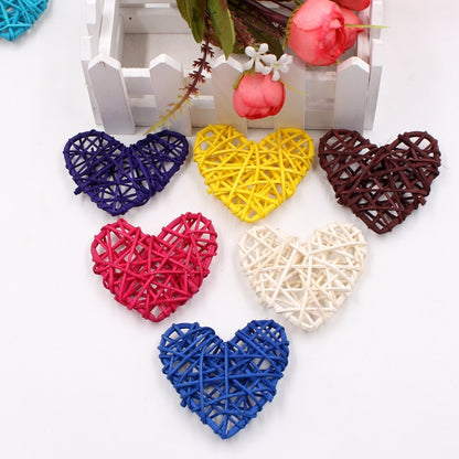 5 ชิ้น 6 เซนติเมตรฟางประดิษฐ์ DIY ตกแต่งหวายหัวใจคริสต์มาสตกแต่งบ้านเครื่องประดับ