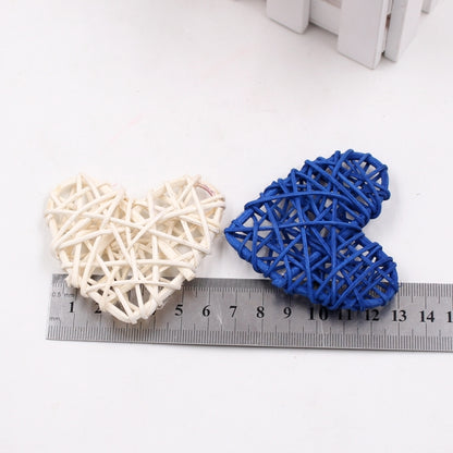 5 ชิ้น 6 เซนติเมตรฟางประดิษฐ์ DIY ตกแต่งหวายหัวใจคริสต์มาสตกแต่งบ้านเครื่องประดับ