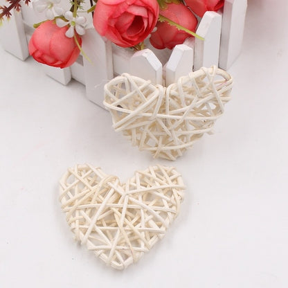 5 ชิ้น 6 เซนติเมตรฟางประดิษฐ์ DIY ตกแต่งหวายหัวใจคริสต์มาสตกแต่งบ้านเครื่องประดับ