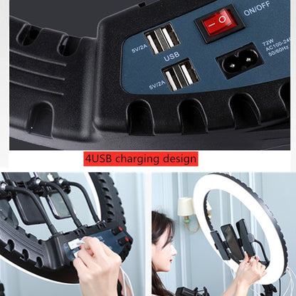 HQ-21N 21 นิ้ว 52.5 ซม. LED Ring Vlogging การถ่ายภาพชุดไฟวิดีโอพร้อมรีโมทคอนโทรลและที่หนีบโทรศัพท์และ 2.1 ม. ขาตั้งกล้อง, ปลั๊ก EU, 21 inch