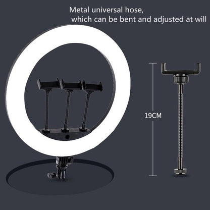 HQ-21N 21 นิ้ว 52.5 ซม. LED Ring Vlogging การถ่ายภาพชุดไฟวิดีโอพร้อมรีโมทคอนโทรลและที่หนีบโทรศัพท์และ 2.1 ม. ขาตั้งกล้อง, ปลั๊ก EU, 21 inch